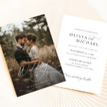 Chic Rustic Script Photo Wedding Invitation<br><div class="desc">This Chic Rustic Script Photo Wedding Invitation,  featuring a forest background with a serene,  romantic atmosphere emphasized by the muted colour palette and elegant script.</div>