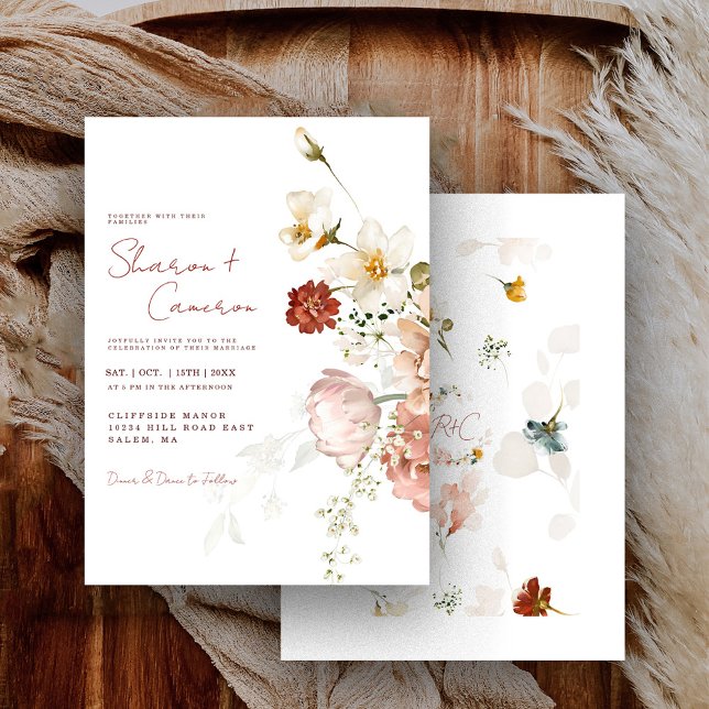 Chic Rustic Watercolor Boho Floral Garden Wedding (Creator Uploaded)