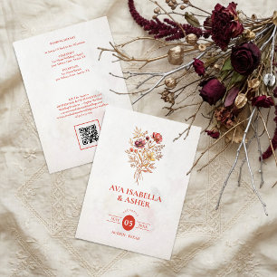 Chic Rustic Wildflowers Bouquet Wedding QR TLW26 Invitation