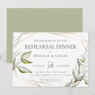 Chic Sage Green Foliage Invitation