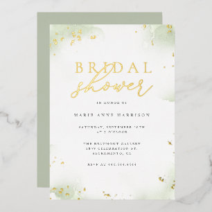 Chic Sage Green Gold Dust Bridal Shower