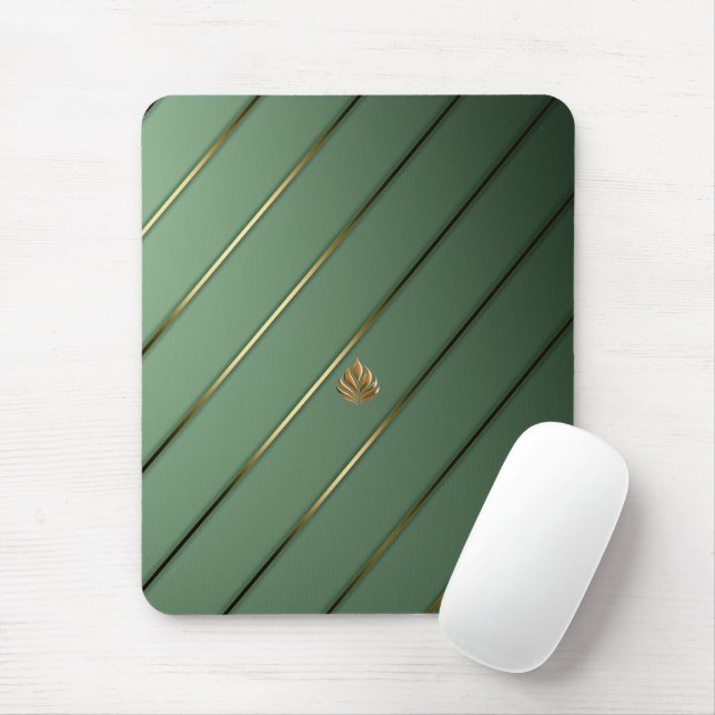 Chic Sage Green & Gold  Mouse Pad (With Mouse)