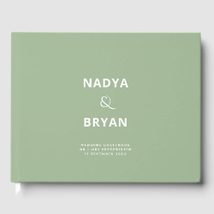 Chic Sage Green Wedding Guest Book