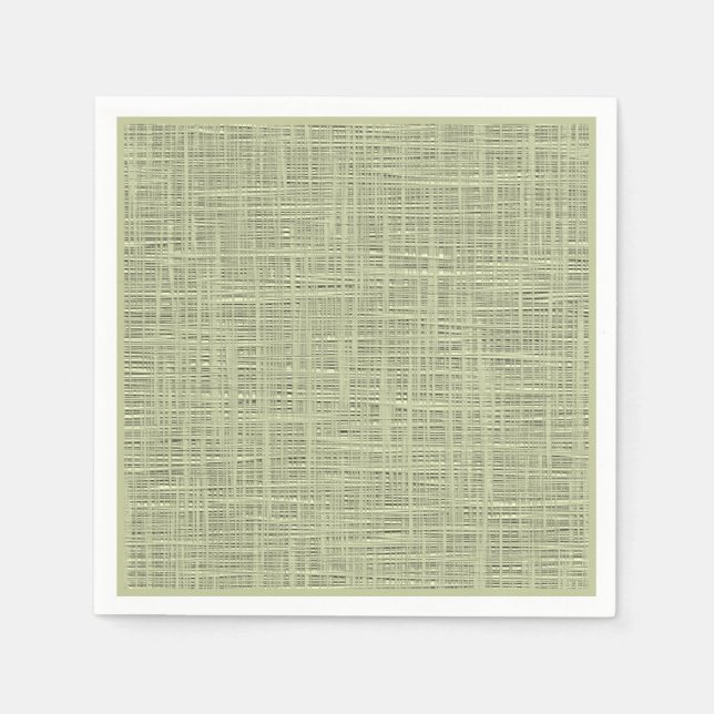 Chic Sage Herb Green Faux Jute Fabric Pattern Napkin (Front)
