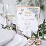 Chic Sage Purple Floral Quinceanera Bar Drink Menu Photo Print<br><div class="desc">Personalize this chic Quinceañera / birthday party menu sign easily and quickly, simply press the Edit Using Design Tools button to further re-arrange and format the style and placement of the text. Featuring gorgeous sage green, purple lavender floral and gold accents. All text is editable! Great for Quinceañera, sweet 16,...</div>