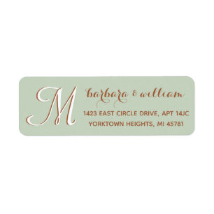 Chic Sage Vert Personnalisé Deux Couleurs Monogram