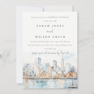 Chic San Francisco Landscape Wedding Anniversary  Invitation