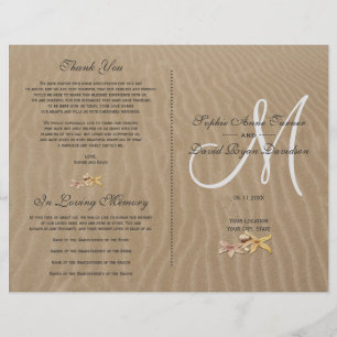 Chic Sand and Starfishes Beach Wedding Program