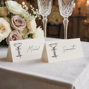 Chic Sand Champagne  Place Card