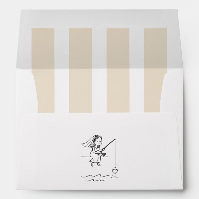 Chic Scribbled Doodle Bridal Envelope (Back (Bottom))