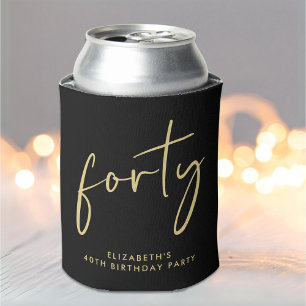 Chic Script 40th Birthday Party Can Cooler