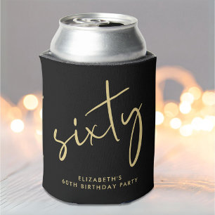 Chic Script 60th Birthday Party Can Cooler