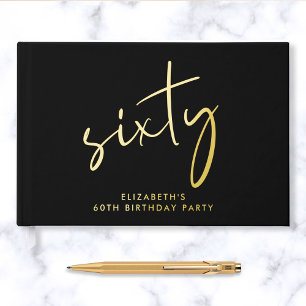 Chic Script 60th Birthday Party Guest Book