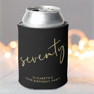 Chic Script 70th Birthday Party Can Cooler