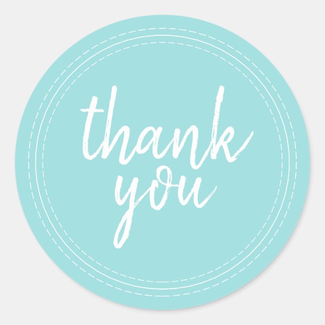 Chic Script Blue Thank You Gift Label (Front)