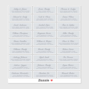 Chic Script Blue Wedding Guest Address Labels