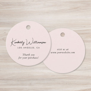 Chic Script Business Pink Thank You Gift Tag