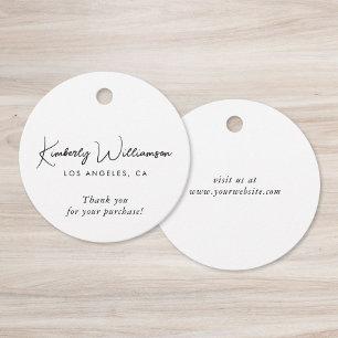 Chic Script Business Thank You Gift Tag