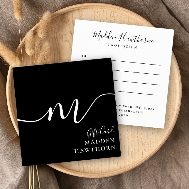 Chic Script Calligraphie Black Cadeau Certificat (Créateur téléchargé)