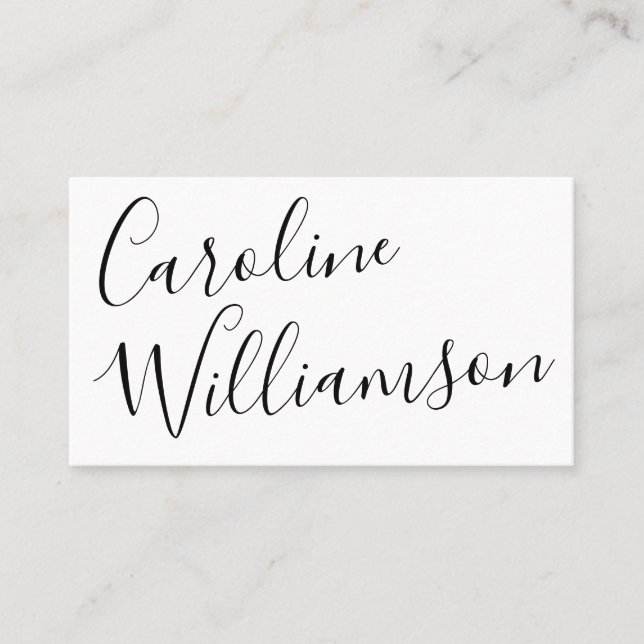 Chic Script Calligraphy Elegant Modern Monogram Business Card (Front)