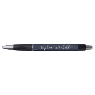 Chic Script Calligraphy Navy Blue Pen