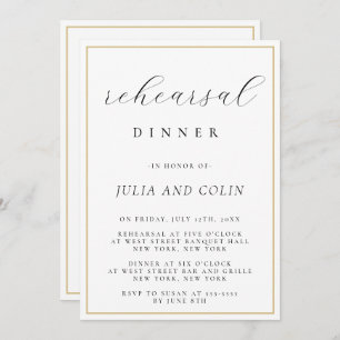 Chic Script Classic Rehearsal Dinner Invitation