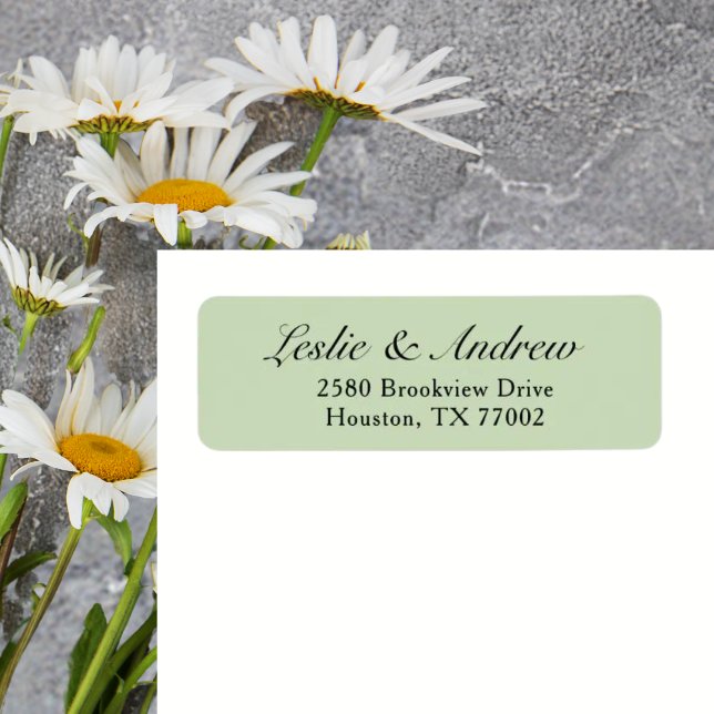 Chic Script Custom Name Wedding Return Address (Creator Uploaded)