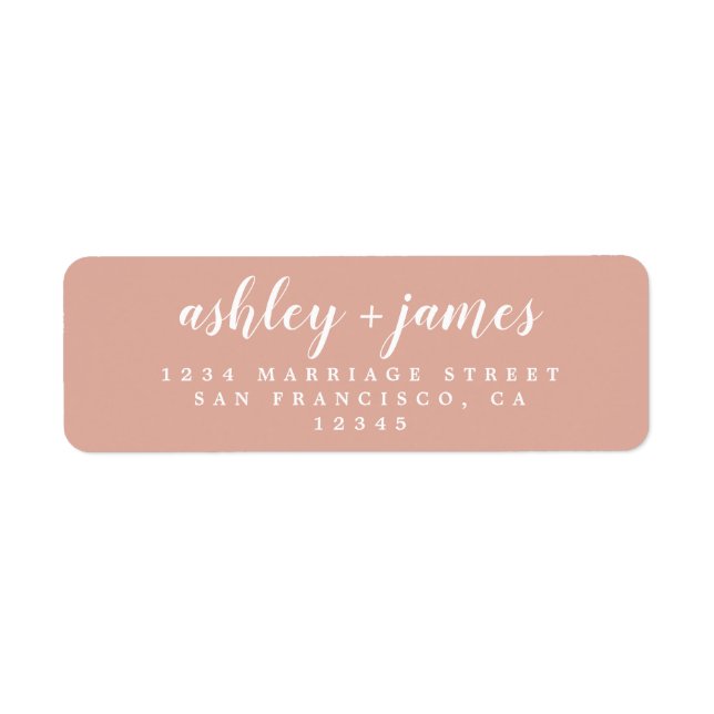 Chic Script Dusty Pink Wedding Return Address (Front)