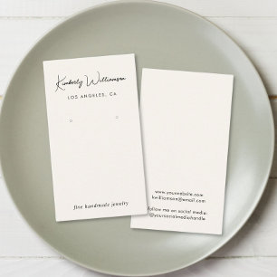 Chic Script Earring Cream Jewellery Display Card