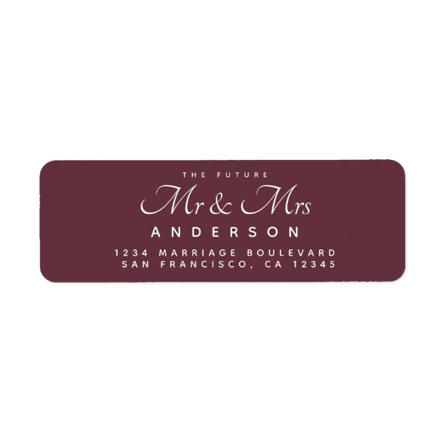 Chic Script Future M. Mme Burgundy Adresse de reto (Devant)