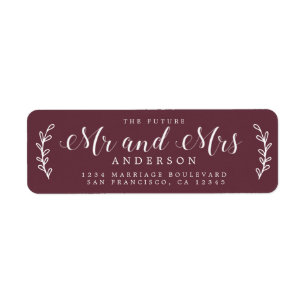 Chic Script Future M. Mme Burgundy Adresse de reto