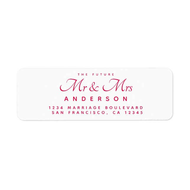 Chic Script Future M. Mme La Mariage Adresse (Devant)