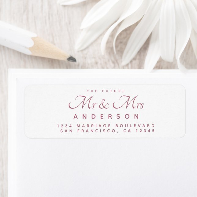 Chic Script Future M. Mme La Mariage Étiquette de  (En situation)