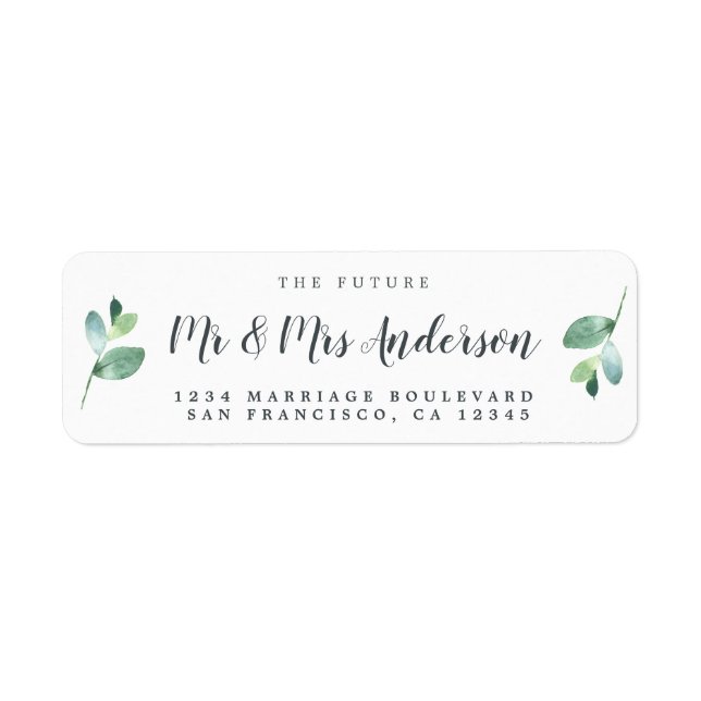 Chic Script Future M. Mme Mariage Adresse de retou (Devant)