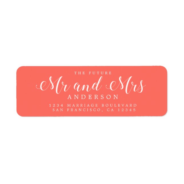 Chic Script Future M. Mme Mariage Adresse de retou (Devant)