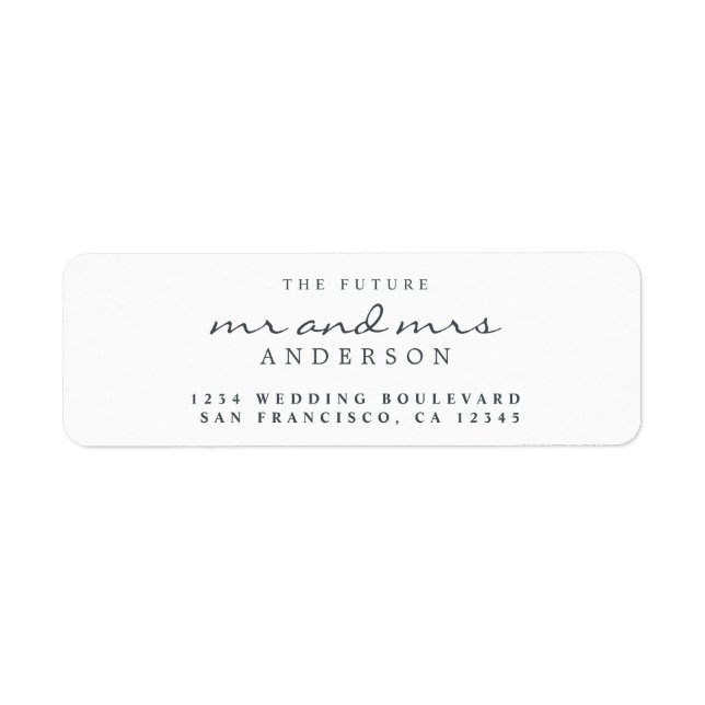 Chic Script Future M. Mme Mariage Adresse de retou (Devant)