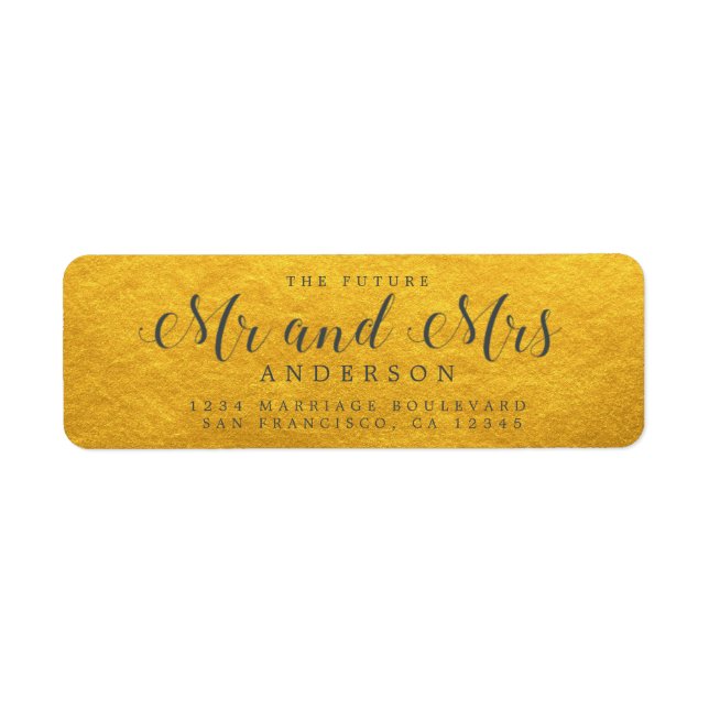 Chic Script Future M. Mme Mariage Adresse de retou (Devant)