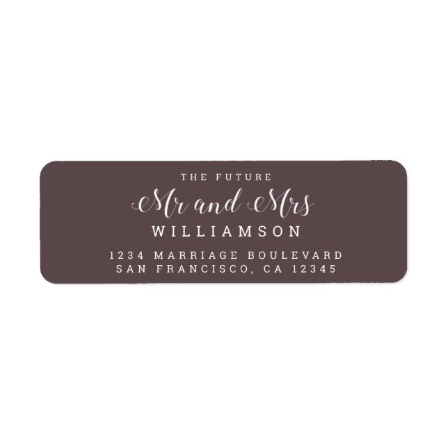 Chic Script Future M. Mme Mariage Adresse de retou (Devant)