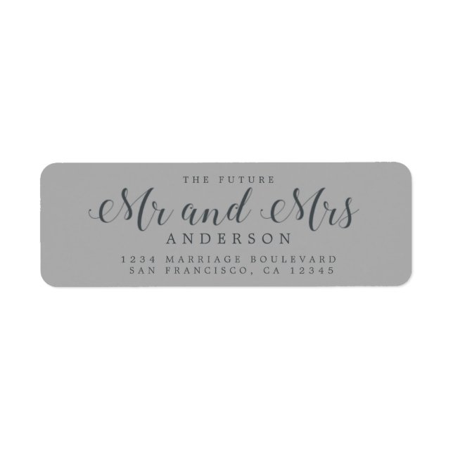 Chic Script Future M. Mme Mariage Adresse de retou (Devant)
