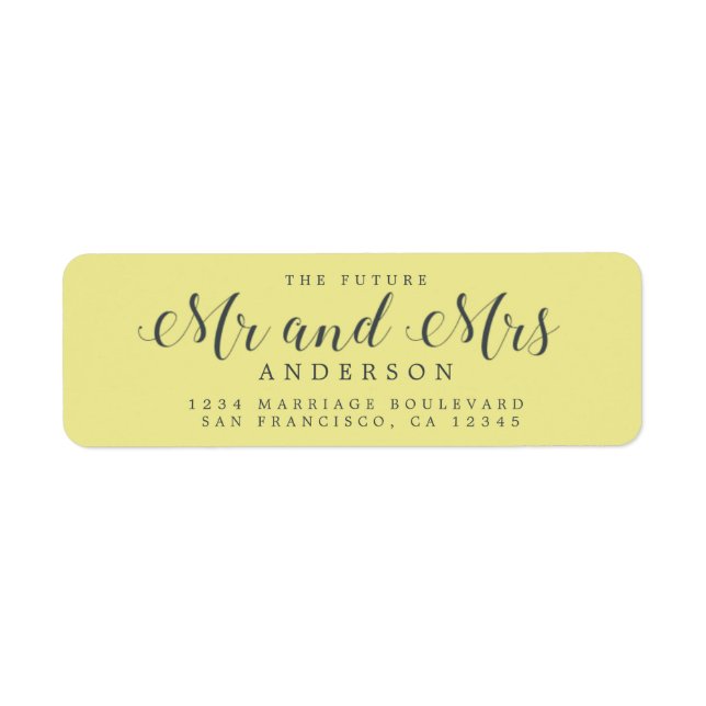 Chic Script Future M. Mme Mariage Adresse de retou (Devant)