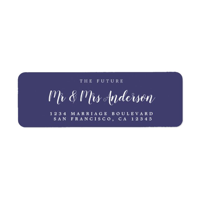 Chic Script Future M. Mme Mariage Adresse de retou (Devant)