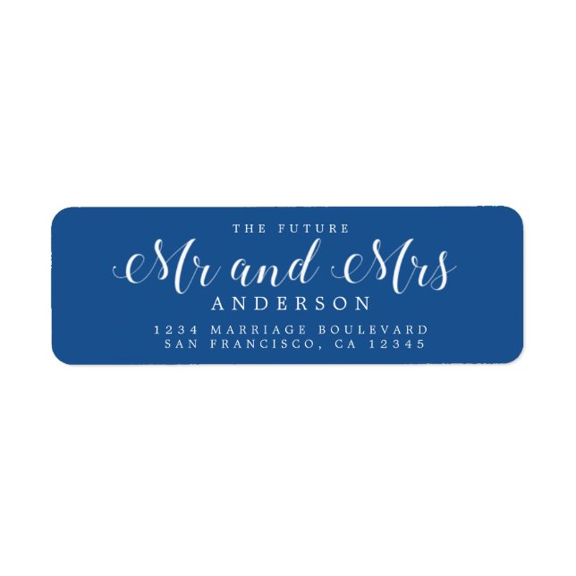 Chic Script Future M. Mme Mariage Adresse de retou (Devant)