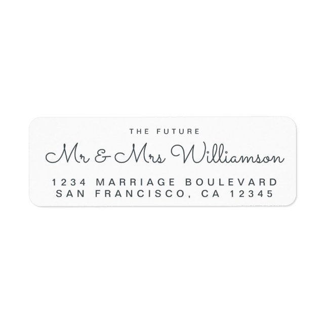 Chic Script Future M. Mme Mariage Adresse de retou (Devant)