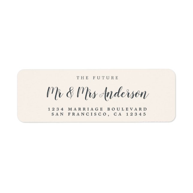 Chic Script Future M. Mme Mariage Adresse de retou (Devant)