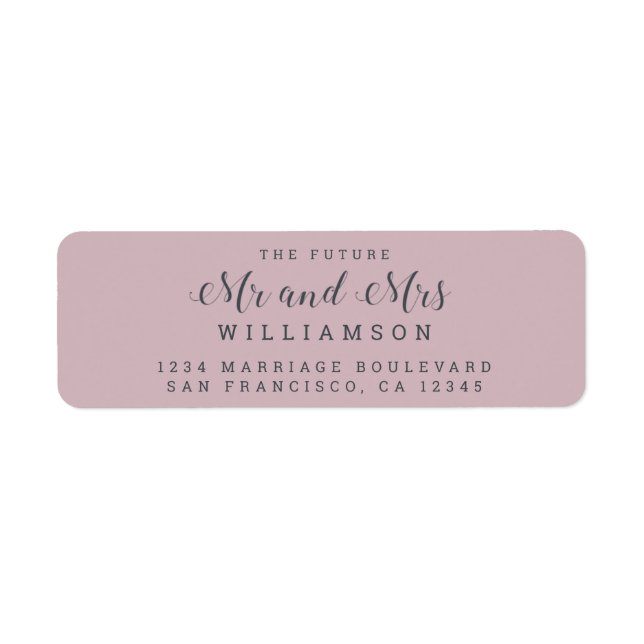 Chic Script Future M. Mme Mariage Adresse de retou (Devant)