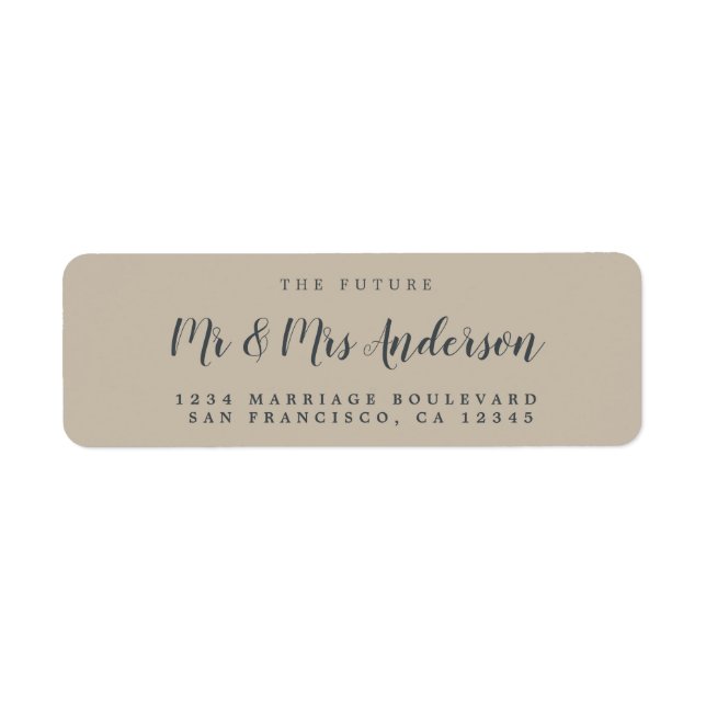 Chic Script Future M. Mme Mariage Adresse de retou (Devant)