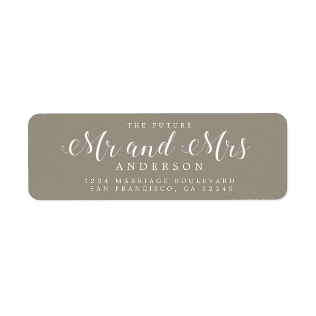 Chic Script Future M. Mme Mariage Adresse de retou (Devant)