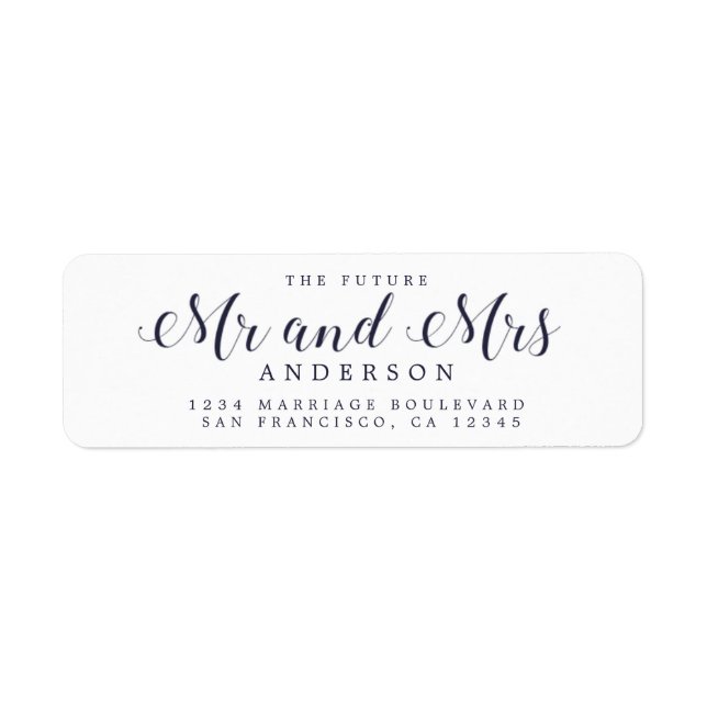 Chic Script Future M. Mme Mariage Adresse de retou (Devant)