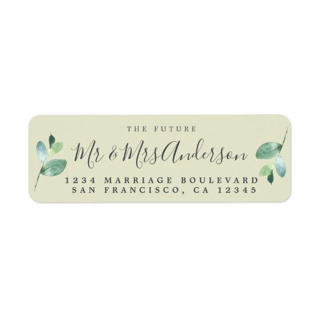 Chic Script Future M. Mme Mariage Adresse de retou (Devant)