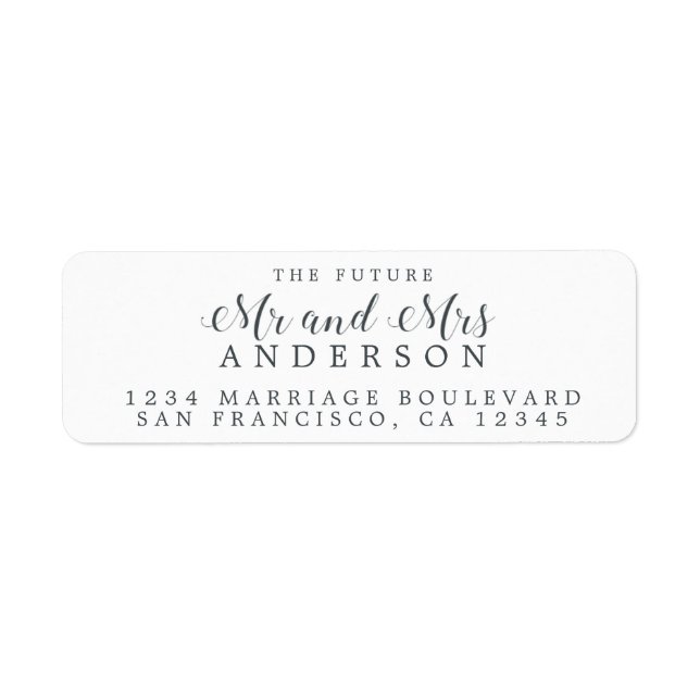 Chic Script Future M. Mme Mariage Adresse de retou (Devant)